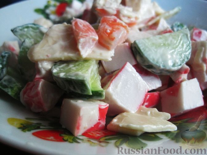 салат с крабовым мясом рецепт с фото