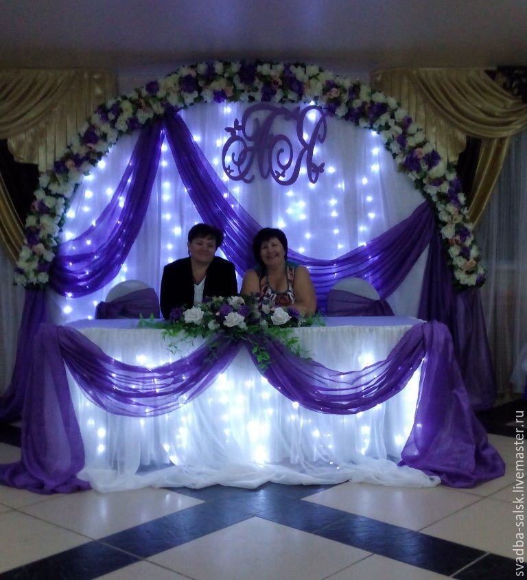 свадьба в сиреневом цвете оформление зала фото