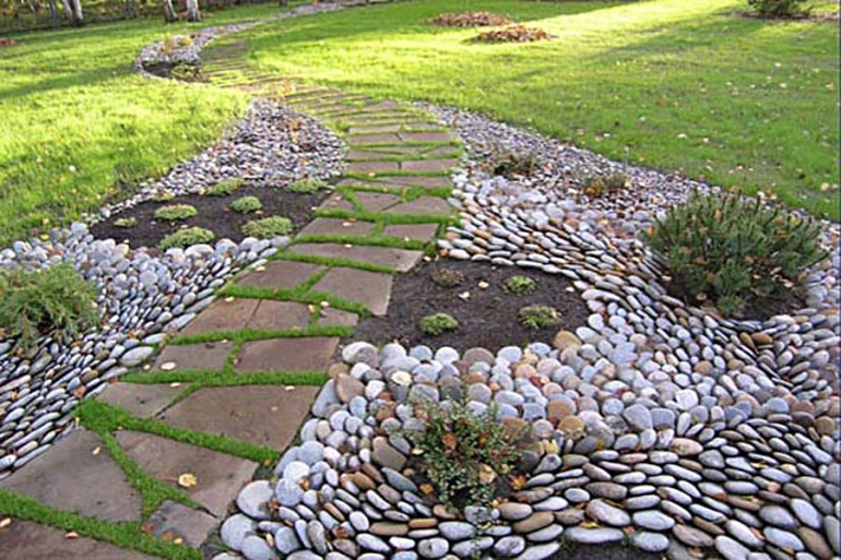 садовая дорожка из камня фото